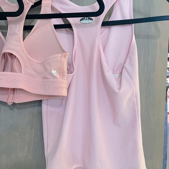 PINK  Sports bra - Tank Under Amour, Puma , Can’t stop won’t stop - Picture 3 of 12